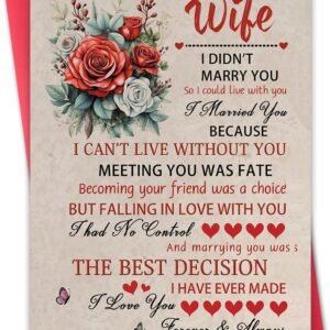 Happy Birthday To My Darling Wife,Funny Wife Birthday Card from Husband,Women Gift Ideas Decoration for Women,Bday Cards for Her With Love