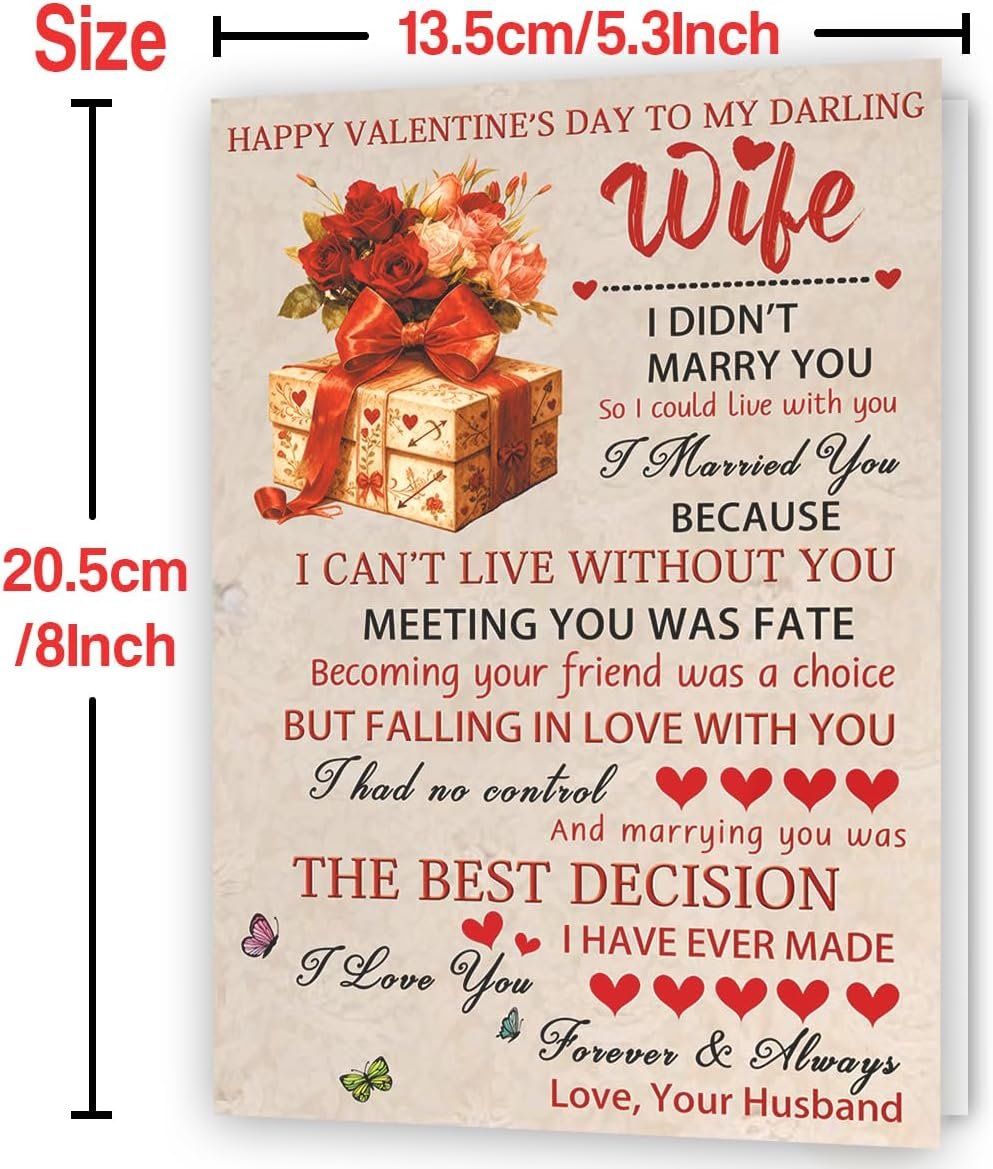 Romantic Valentines Day Gifts for Wife,Beautiful Valentine's Day Card for Women,Gifts from Husband - Image 2