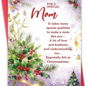 Christmas Card for Mom,Unique Mother Christmas Gift,Romantic Xmas Cards from Son Daughter