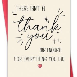Hongshan Funny Thank You Card, Thank You Card for Men Women, Thank You Gifts Card for Teacher Boss, Happy Appreciation Card for Him Her