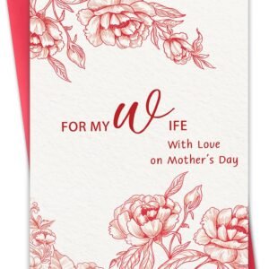 Hongshan Mother’s Day Card for Wife,Romantic Mothers Day Gift Idea from Husband,Lovely Flower Mother’s Day Card for Women,Unique Gifts for Wife