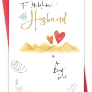 Hongshan Funny Fathers Day Card from Wife, Father's Day Cards Gift for Husband,to My Wonderful Husband and Dad