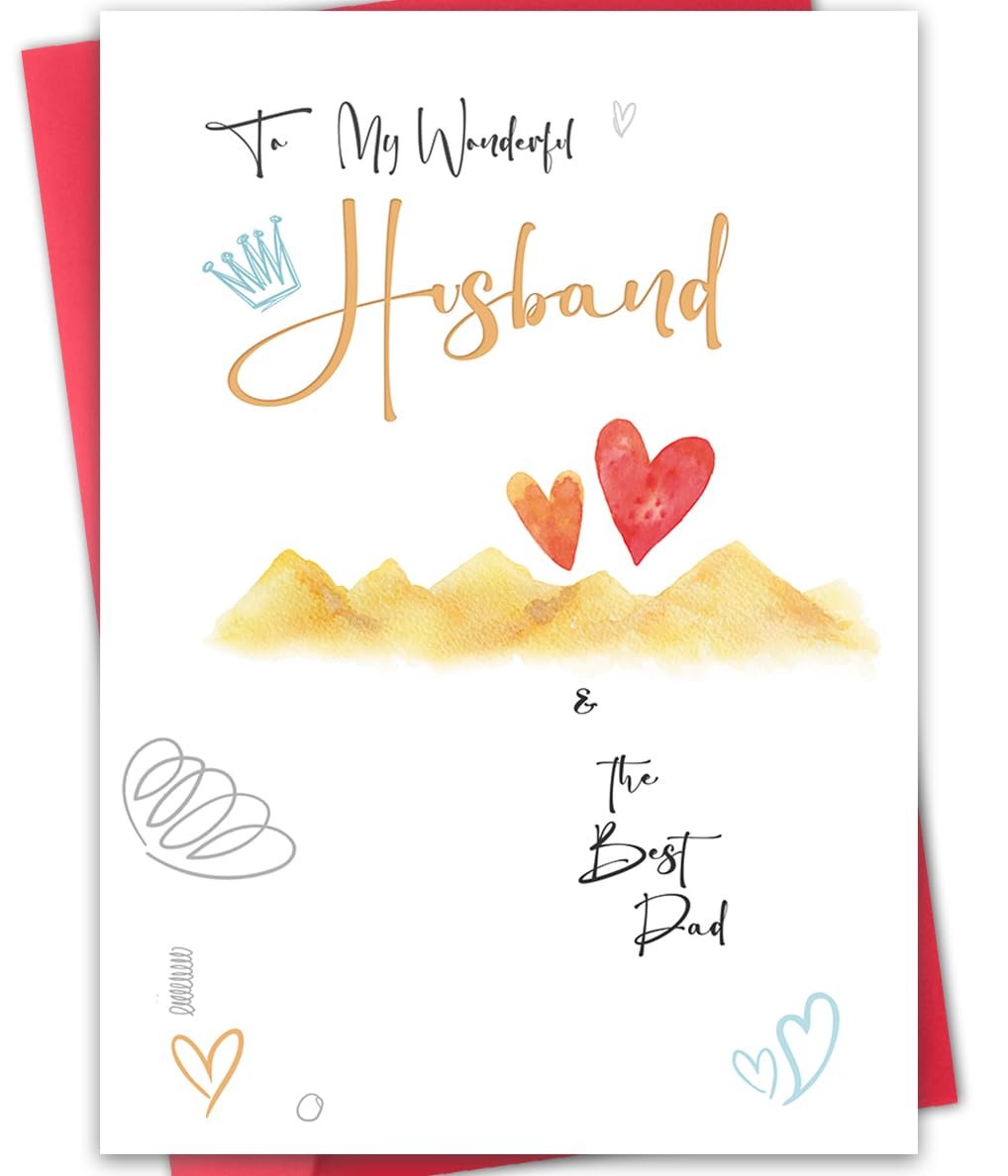 Hongshan Funny Fathers Day Card from Wife, Father's Day Cards Gift for Husband,to My Wonderful Husband and Dad