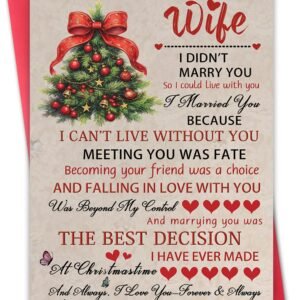 Hongshan Romantic Christmas Card for Wife,Special Xmas Card for Wife,Unique Christmas Idea Gift from Husband