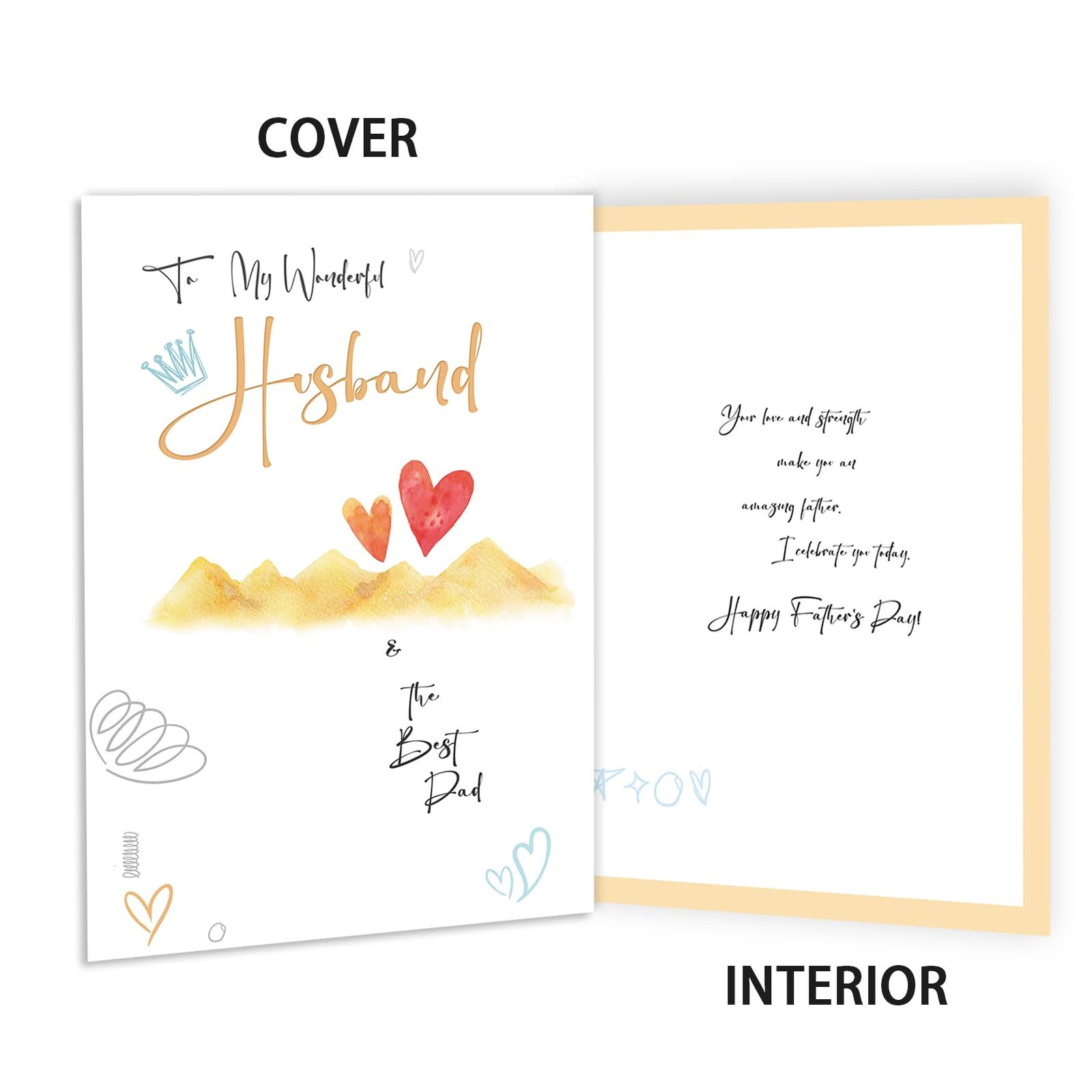 Hongshan Funny Fathers Day Card from Wife, Father's Day Cards Gift for Husband,to My Wonderful Husband and Dad - Image 7