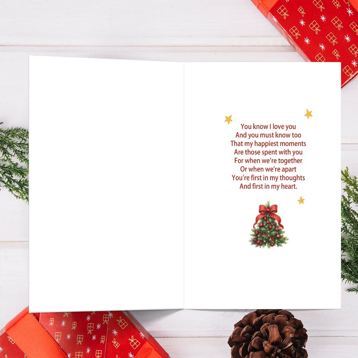Hongshan Romantic Christmas Card for Wife,Special Xmas Card for Wife,Unique Christmas Idea Gift from Husband - Image 2