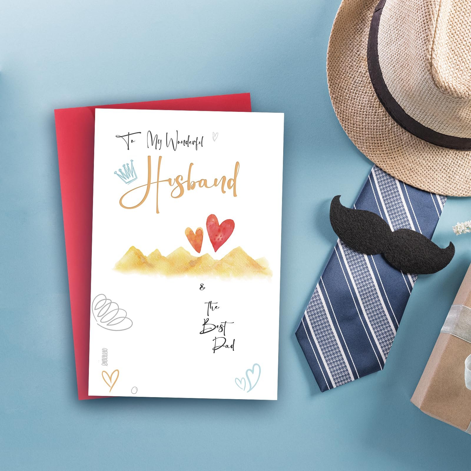 Hongshan Funny Fathers Day Card from Wife, Father's Day Cards Gift for Husband,to My Wonderful Husband and Dad - Image 2
